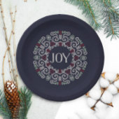 Folk Art Joy Holiday Pappteller