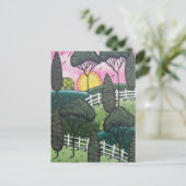FOLK ART Joy The View by LORI EVERETT Postkarte (Stehend Vorderseite)