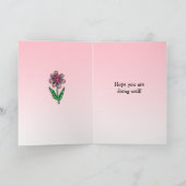 Folk Art Kitty Cat denkt über Sie nach Karte (Innenseite)