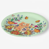 Folk Art Kitty Pappteller (Schrägansicht)