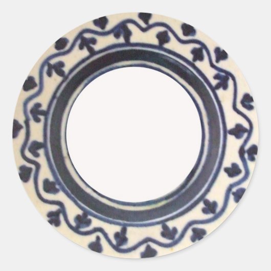 Folk Art Label Runder Aufkleber (Vorderseite)