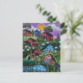 FOLK ART Lazy Day's BY LORI EVERETT Postkarte (Stehend Vorderseite)