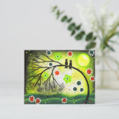 FOLK ART Love Birds by LORI EVERETT Postkarte (Stehend Vorderseite)