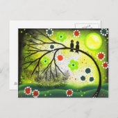FOLK ART Love Birds by LORI EVERETT Postkarte (Vorne/Hinten)