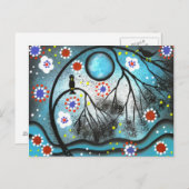 FOLK ART Lovers Tree by LORI EVERETT Postkarte (Vorne/Hinten)