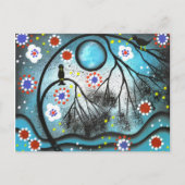 FOLK ART Lovers Tree by LORI EVERETT Postkarte (Vorderseite)