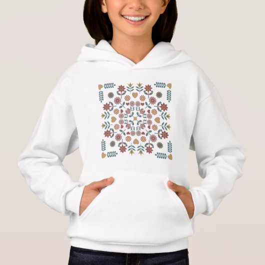 Folk Art Mandala Hoodie (Vorderseite)