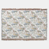 Folk Art Meadow & Blue Bird in Earth Tones Decke (Vorderseite)