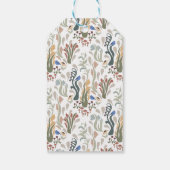 Folk Art Meadow & Blue Bird in Earth Tones Geschenkanhänger (Rückseite)