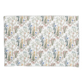 Folk Art Meadow & Blue Bird in Earth Tones Kissenbezug (Vorderseite)