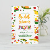 Folk Art Mexican Fiesta Brautparty Einladung (Stehend Vorderseite)