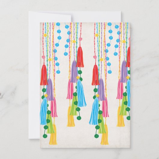 Folk Art Mexican Fiesta Bridal Dusche Einladung (Rückseite)