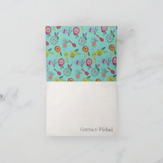 Folk Art Mexican Fiesta Dankeschön Karten (Innenseite)