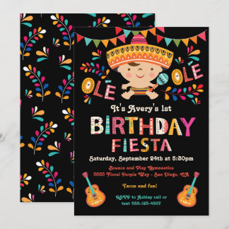 Folk Art Mexican Fiesta Geburtstagsparty Einladung