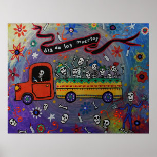 FOLK ART MEXICAN FIESTA MALERIEREN POSTER