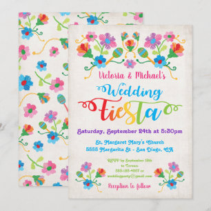 Folk Art Mexican Fiesta Wedding Einladung