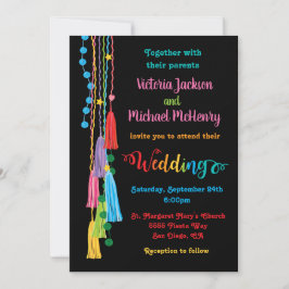 Folk Art Mexican Fiesta Wedding Einladung