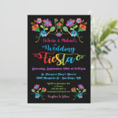 Folk Art Mexican Fiesta Wedding Einladung (Stehend Vorderseite)
