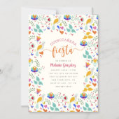 Folk Art Mexican Floral Quinceñera Fiesta Magneteinladung (Vorderseite)