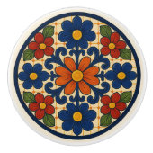 Folk Art Mexican Talavera Floral Keramik Knob Keramikknauf (Vorderseite)