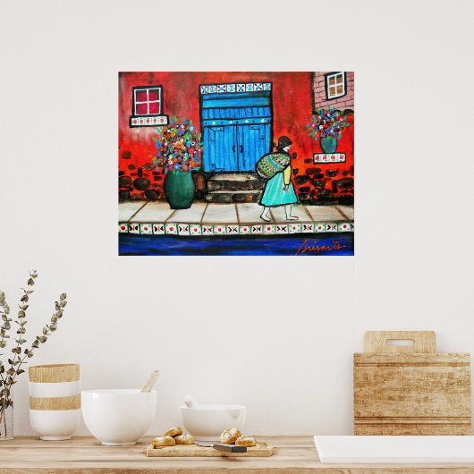 FOLK ART MEXICAN TÜR MALERIEREN POSTER (Küche)