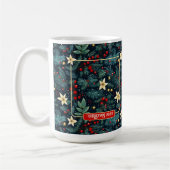 Folk Art Mistletoe Holly Berries Weihnachtsfest Fo Kaffeetasse (Links)