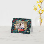 Folk Art Mistletoe Holly Berries Weihnachtsfest Fo Karte (Gelbe Blume)