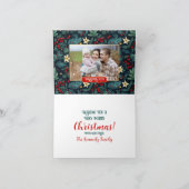 Folk Art Mistletoe Holly Berries Weihnachtsfest Fo Karte (Innenseite)