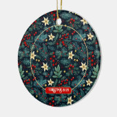 Folk Art Mistletoe Holly Berries Weihnachtsfest Fo Keramik Ornament (Links)