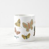 Folk Art Moths Butterflies Collage Personalisiert Kaffeetasse (Mittel)