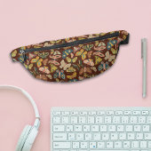 Folk Art Moths Schmetterlinge Pink Blue Brown Bauchtasche