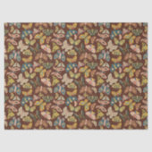 Folk Art Moths Schmetterlinge Pink Blue Brown Seidenpapier (Vorderseite)