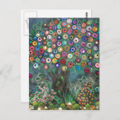 FOLK ART My Favorite Tree by LORI EVERETT Postkart Postkarte (Vorne/Hinten)