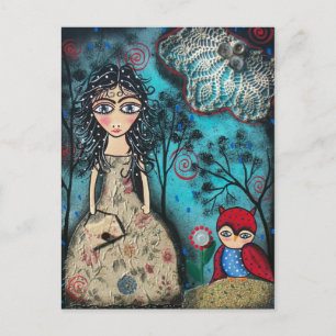 FOLK ART My Little Friend by LORI EVERETT Postkart Postkarte