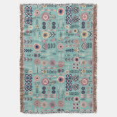 Folk Art Nahtloses Muster Decke (Vorderseite Vertikal)