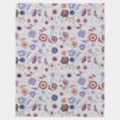 Folk Art Nahtloses Muster Fleecedecke (Vorderseite)