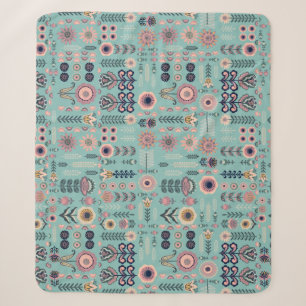 Folk Art Nahtloses Muster Sherpadecke