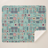 Folk Art Nahtloses Muster Sherpadecke (Vorderseite (Horizontal))