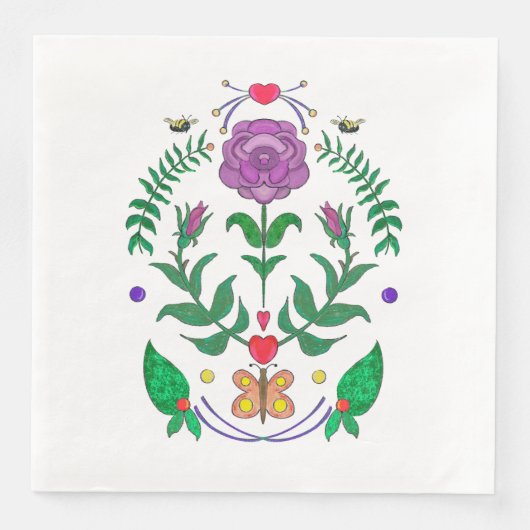 Folk Art Napkin Serviette (Vorderseite)