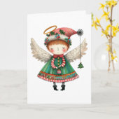 Folk Art Niedlich Angel Karte (Gelbe Blume)