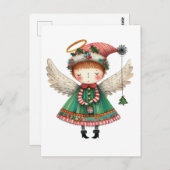 Folk Art Niedlich Angel Postkarte (Vorne/Hinten)