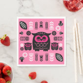 Folk Art Nordic Owl Serviette (Beispiel)