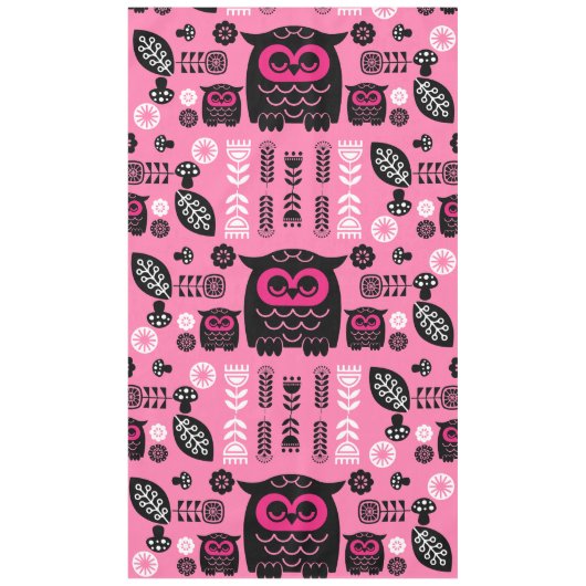 Folk Art Nordic Owl Tischdecke (Vorderseite)
