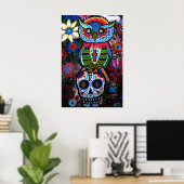 FOLK ART OWL DAY OF THE TOT MALING POSTER (Heimbüro)