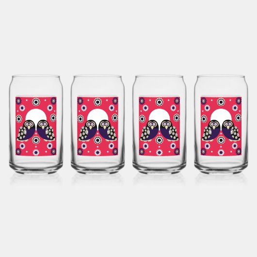 Folk Art Owl Dosenglas (Vorderseite)