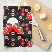 Folk Art Owl Geschirrtuch (Viertel Falte)