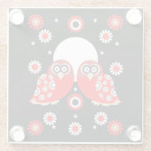 Folk Art Owl Glasuntersetzer (Rückseite)