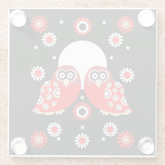 Folk Art Owl Glasuntersetzer (Rückseite)