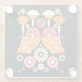 Folk Art Owl Glasuntersetzer (Rückseite)