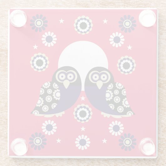 Folk Art Owl Glasuntersetzer (Rückseite)